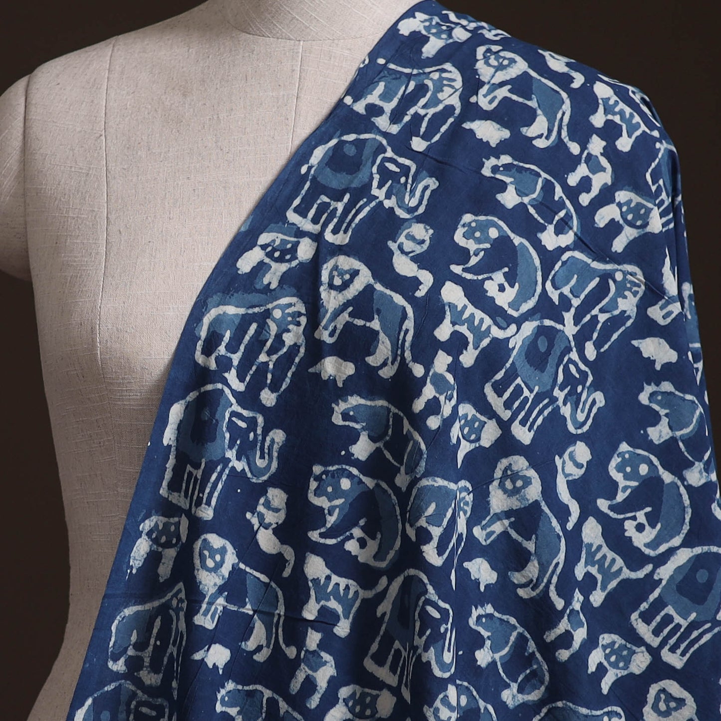 Bagru Indigo Hand Block Print Natural Dyed Cotton Fabric 04