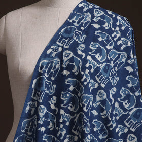 Bagru Indigo Hand Block Print Natural Dyed Cotton Fabric 04