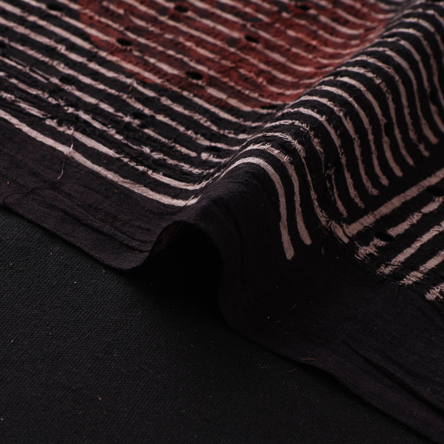 Hakoba Hand Block Ajrakh Print Natural Dyed Cotton Fabric 61