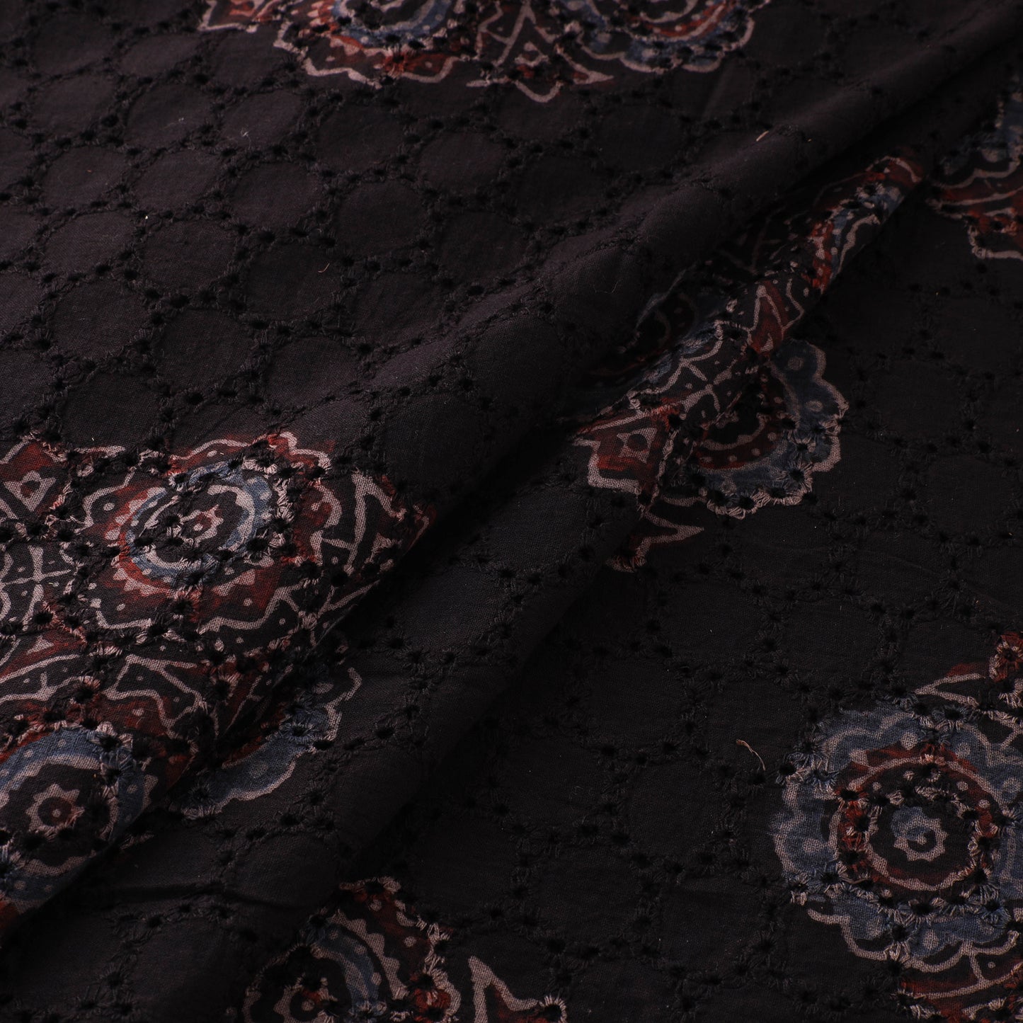 Ajrakh Hand Block Print Natural Dyed Cotton Hakoba Fabric 39