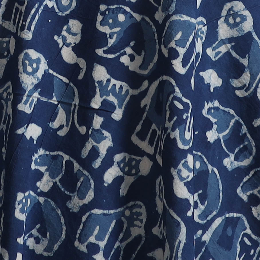 Bagru Indigo Hand Block Print Natural Dyed Cotton Fabric 04