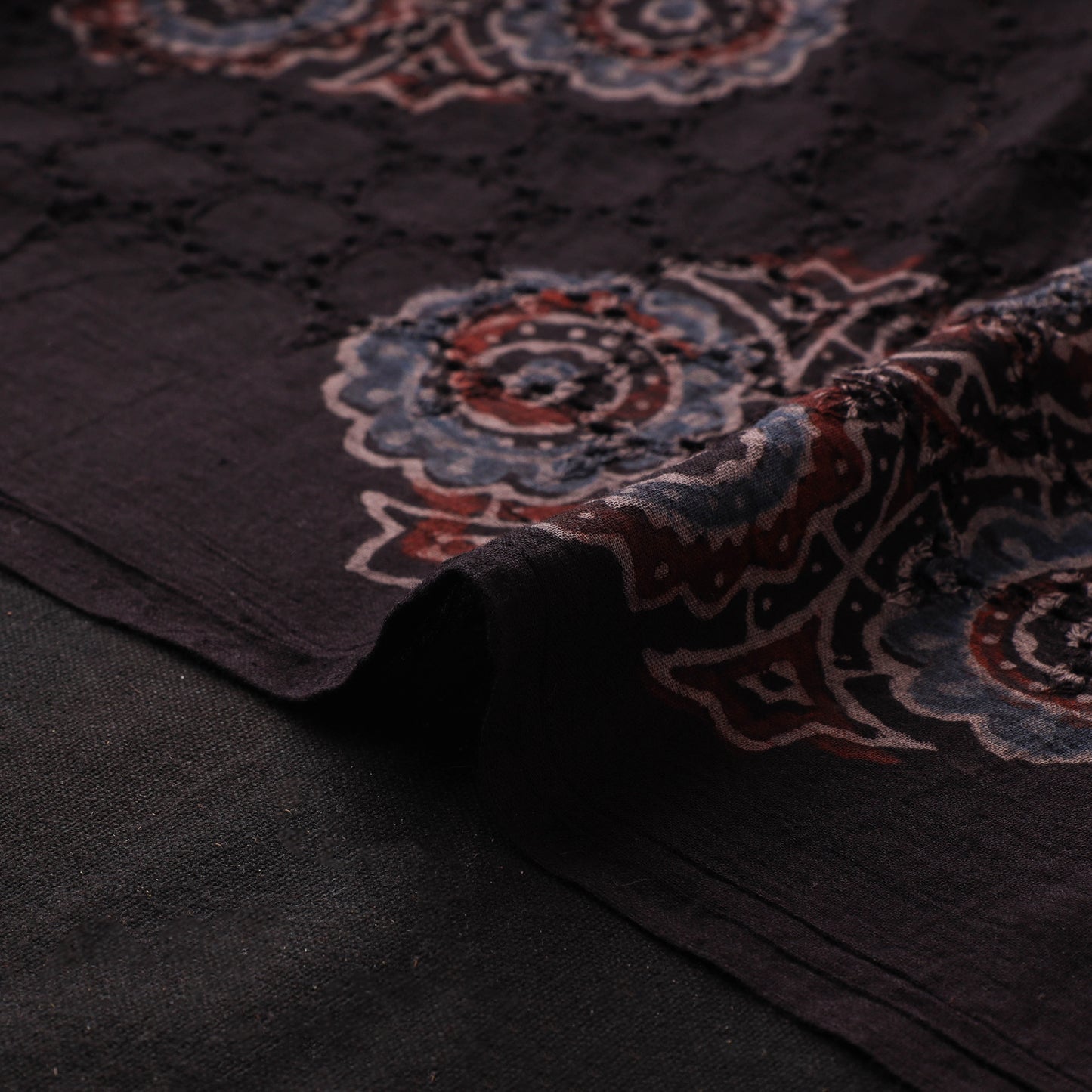 Ajrakh Hand Block Print Natural Dyed Cotton Hakoba Fabric 39