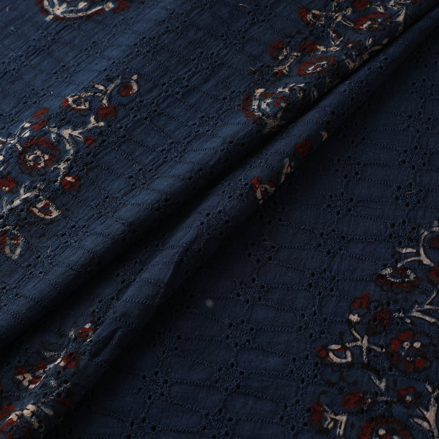 Hakoba Hand Block Ajrakh Print Natural Dyed Cotton Fabric 63