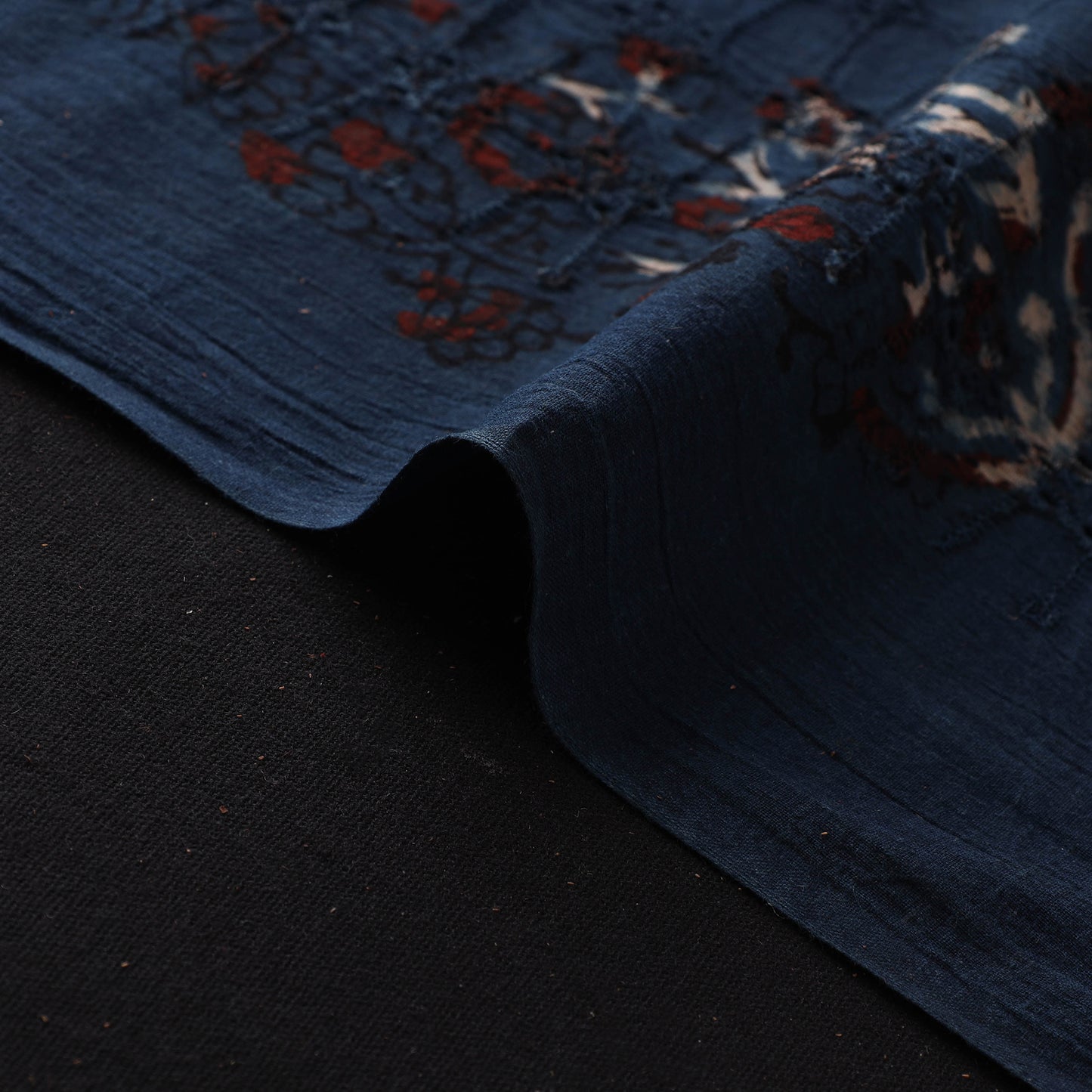 Hakoba Hand Block Ajrakh Print Natural Dyed Cotton Fabric 63