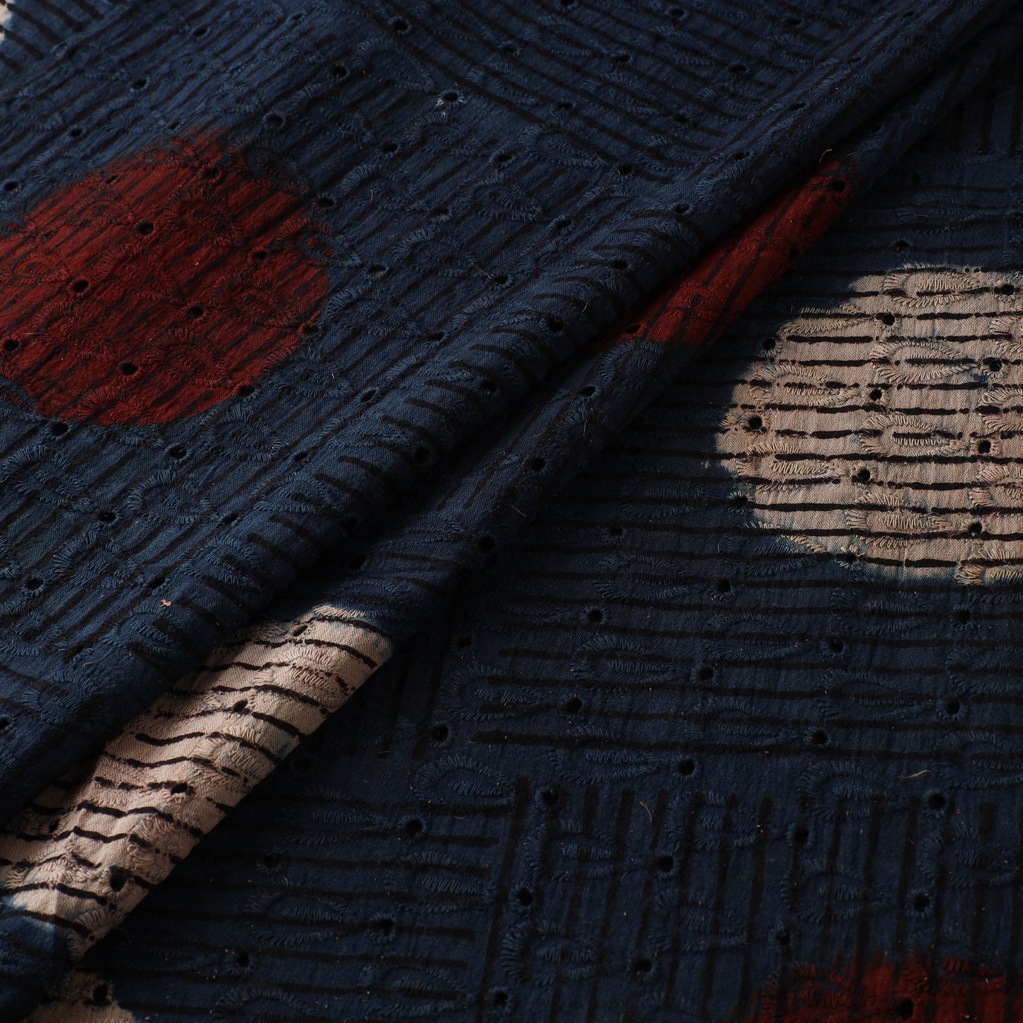 Hakoba Hand Block Ajrakh Print Natural Dyed Cotton Fabric 64