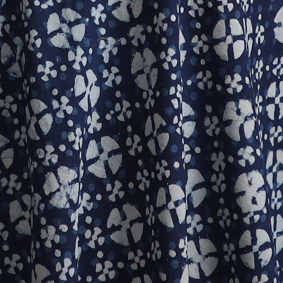 Bagru Indigo Hand Block Print Natural Dyed Cotton Fabric 07