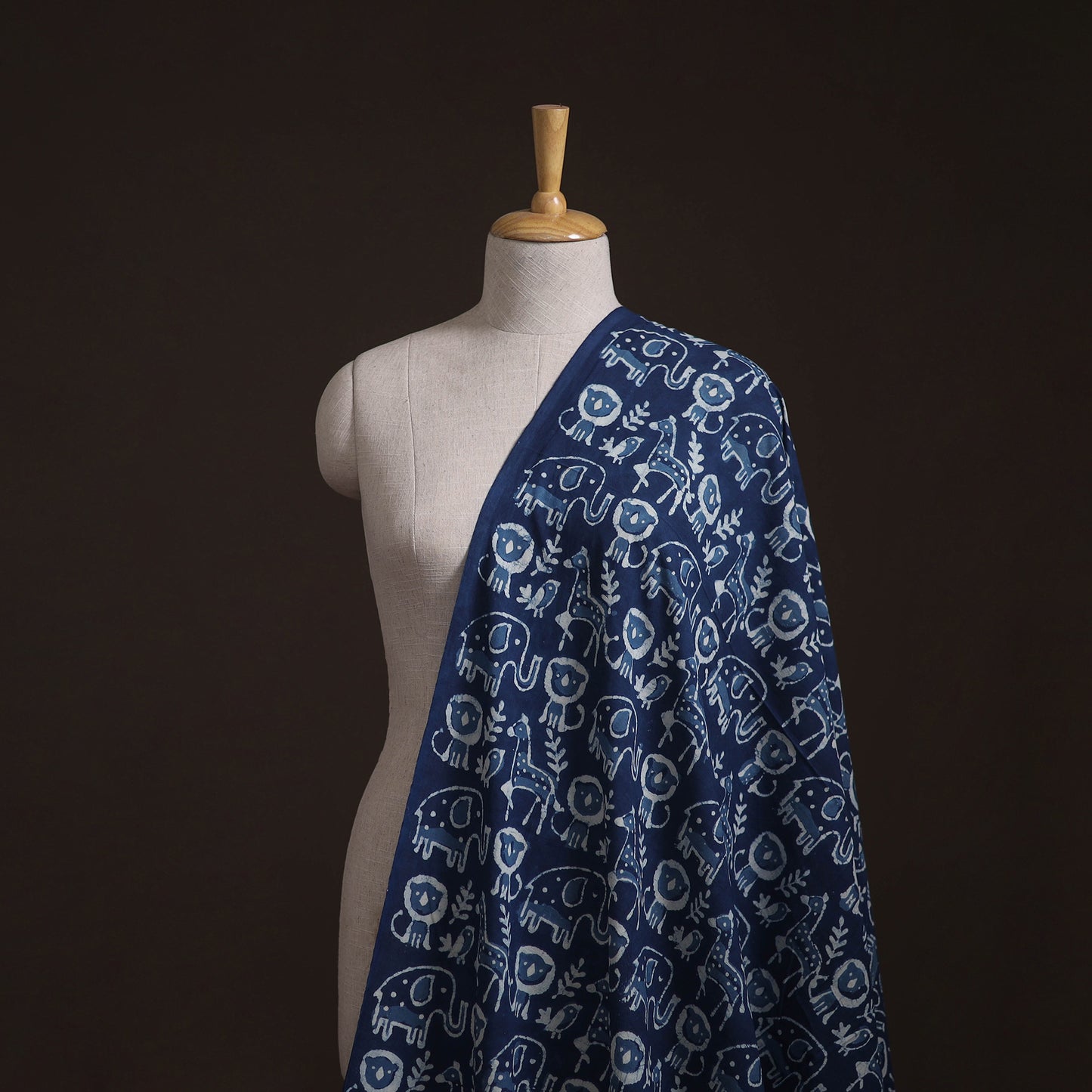 Bagru Indigo Hand Block Print Natural Dyed Cotton Fabric 08