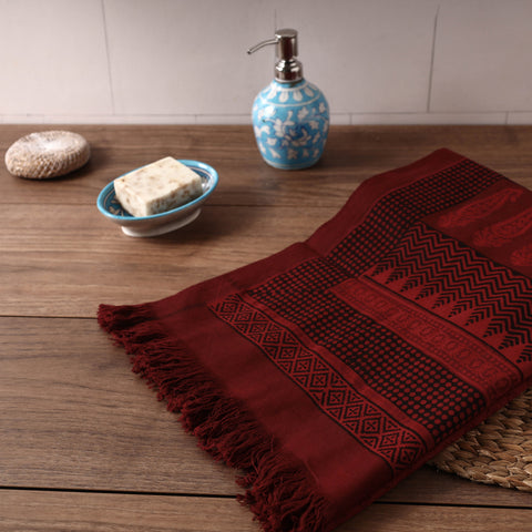 Block Printed Cotton Towel
