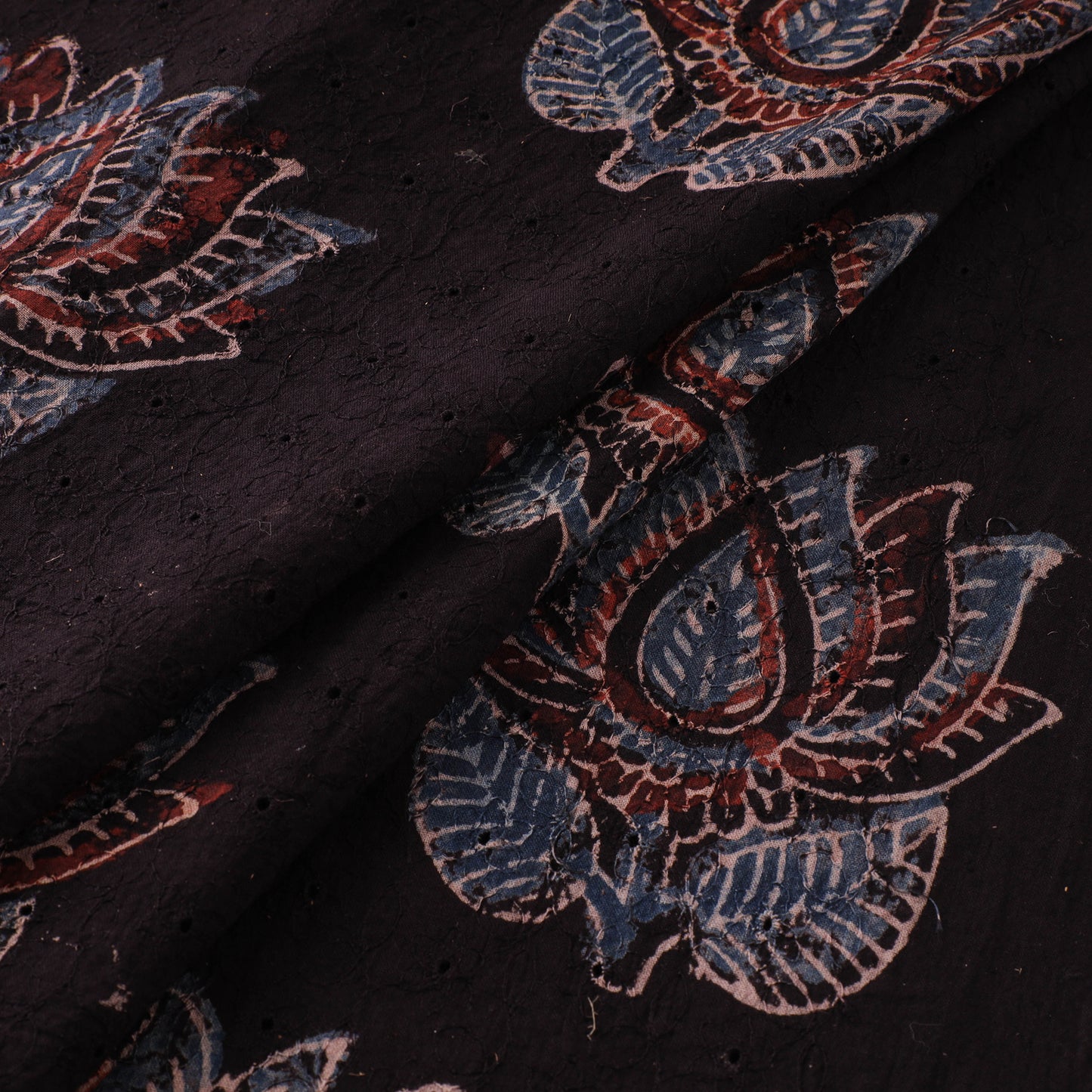 Ajrakh Hand Block Print Natural Dyed Cotton Hakoba Fabric 42