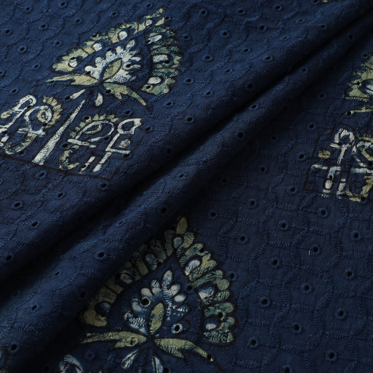 Hakoba Hand Block Ajrakh Print Natural Dyed Cotton Fabric 66