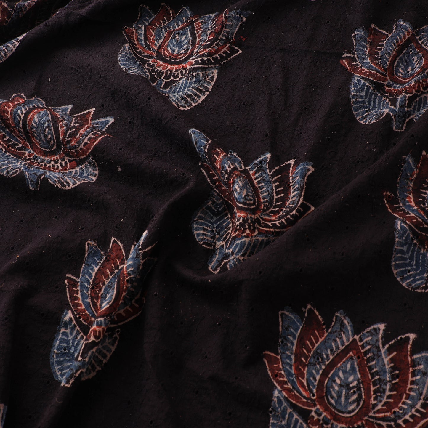 Ajrakh Hand Block Print Natural Dyed Cotton Hakoba Fabric 42
