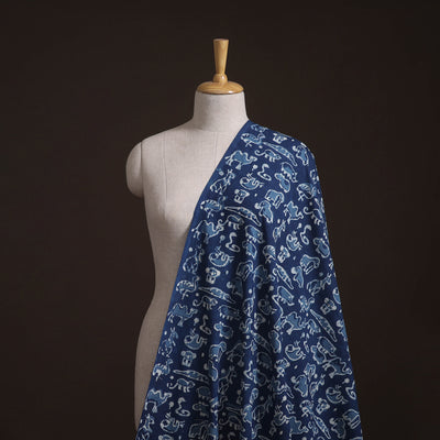 Bagru Indigo Hand Block Print Natural Dyed Cotton Fabric 10