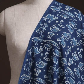 Bagru Indigo Hand Block Print Natural Dyed Cotton Fabric 10