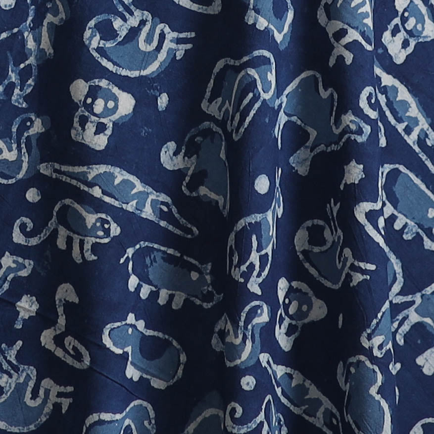 Bagru Indigo Hand Block Print Natural Dyed Cotton Fabric 10