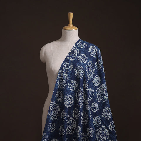 Bagru Indigo Hand Block Print Natural Dyed Cotton Fabric 11