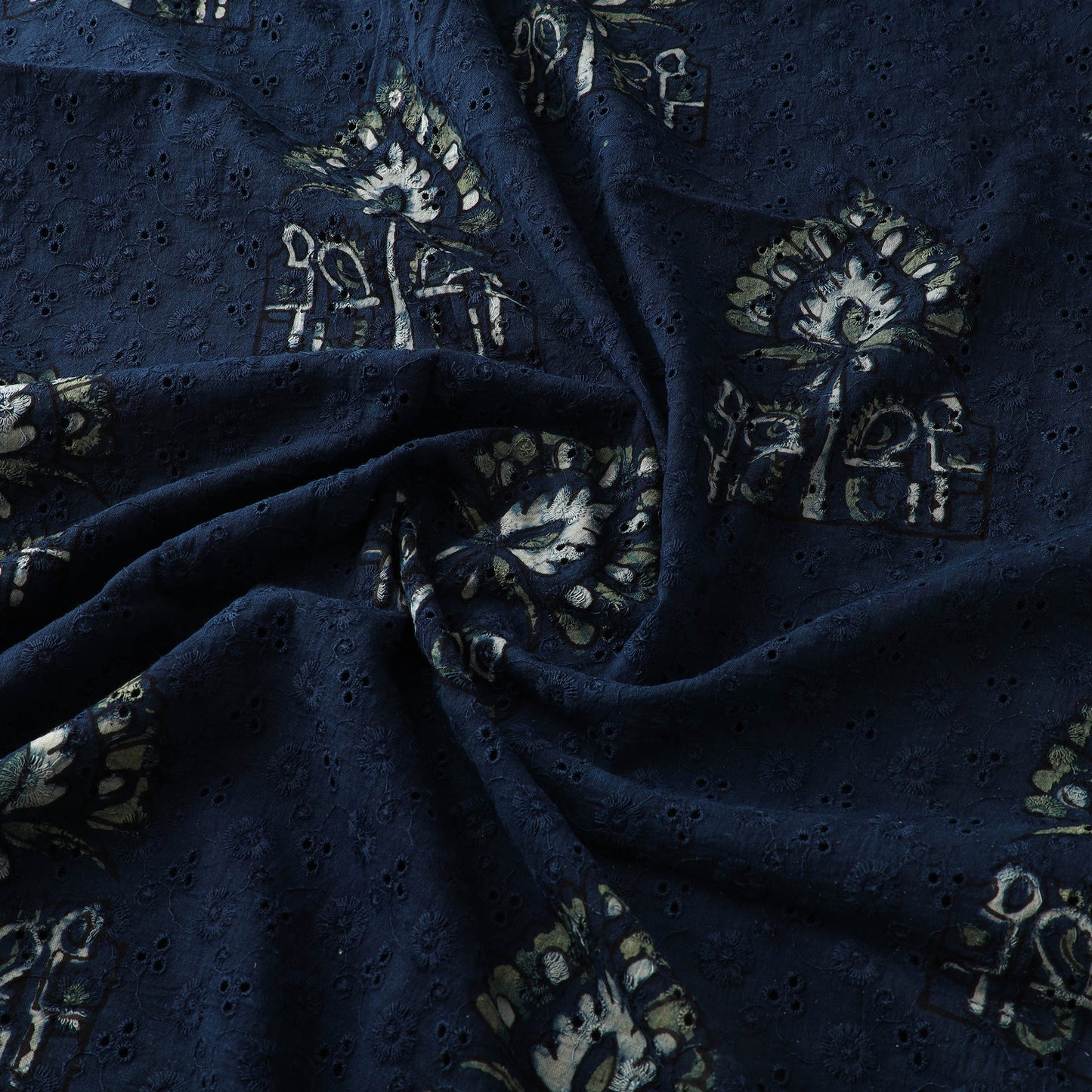 Hakoba Hand Block Ajrakh Print Natural Dyed Cotton Fabric 68