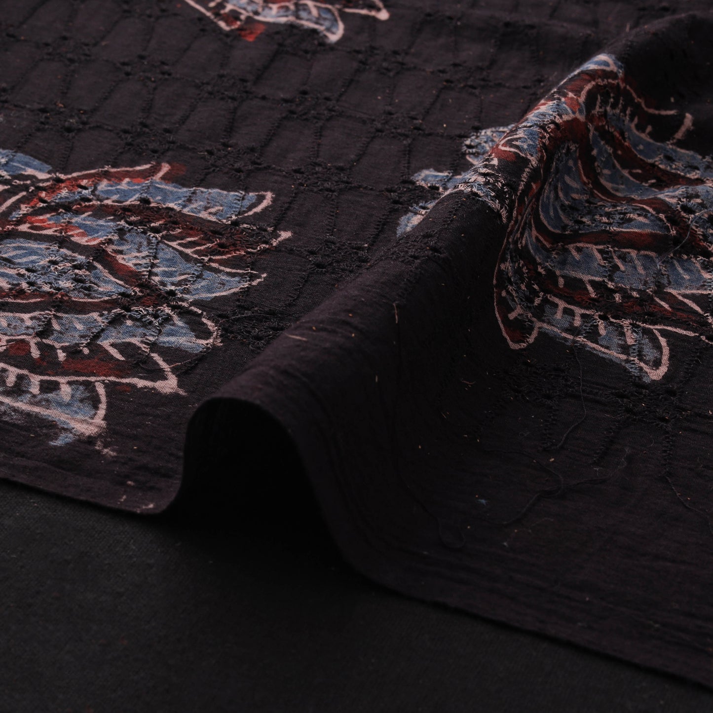Ajrakh Hand Block Print Natural Dyed Cotton Hakoba Fabric 44