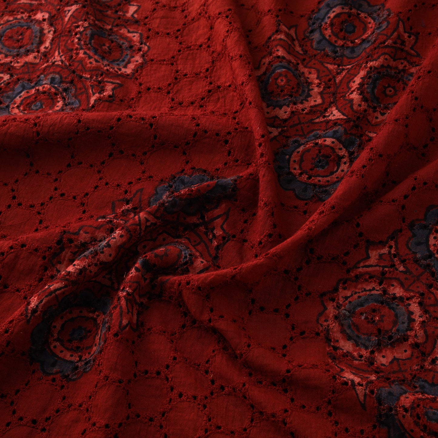 Ajrakh Hand Block Print Natural Dyed Cotton Hakoba Fabric 48