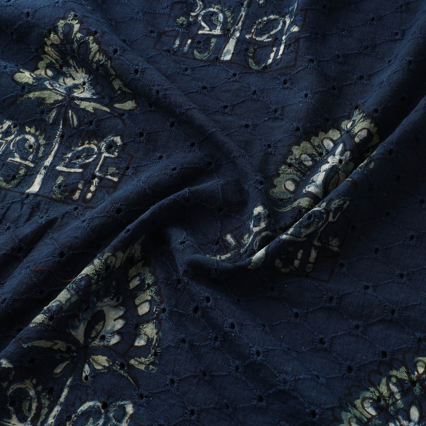 Hakoba Hand Block Ajrakh Print Natural Dyed Cotton Fabric  72