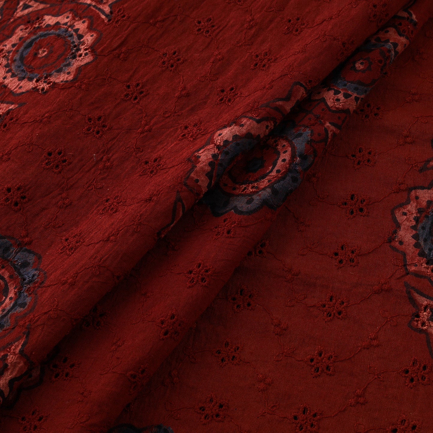 Ajrakh Hand Block Print Natural Dyed Cotton Hakoba Fabric 49