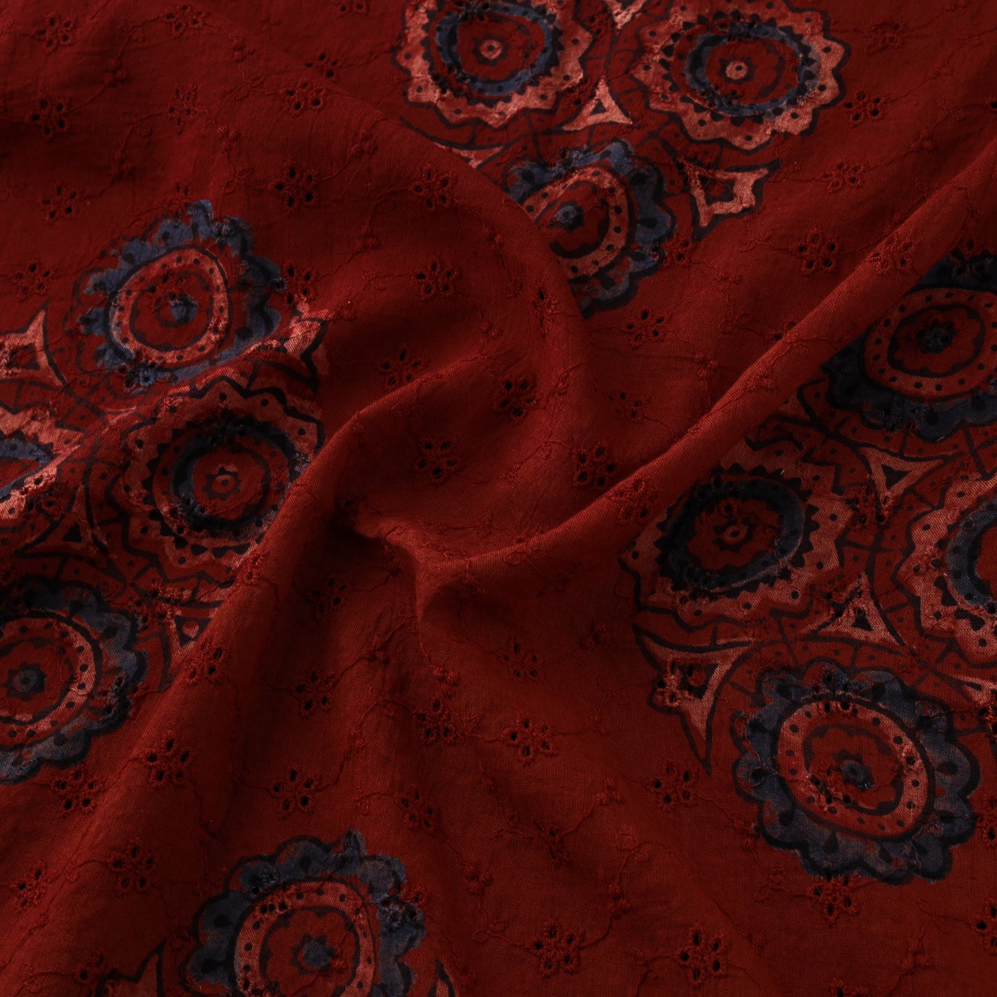 Ajrakh Hand Block Print Natural Dyed Cotton Hakoba Fabric 49