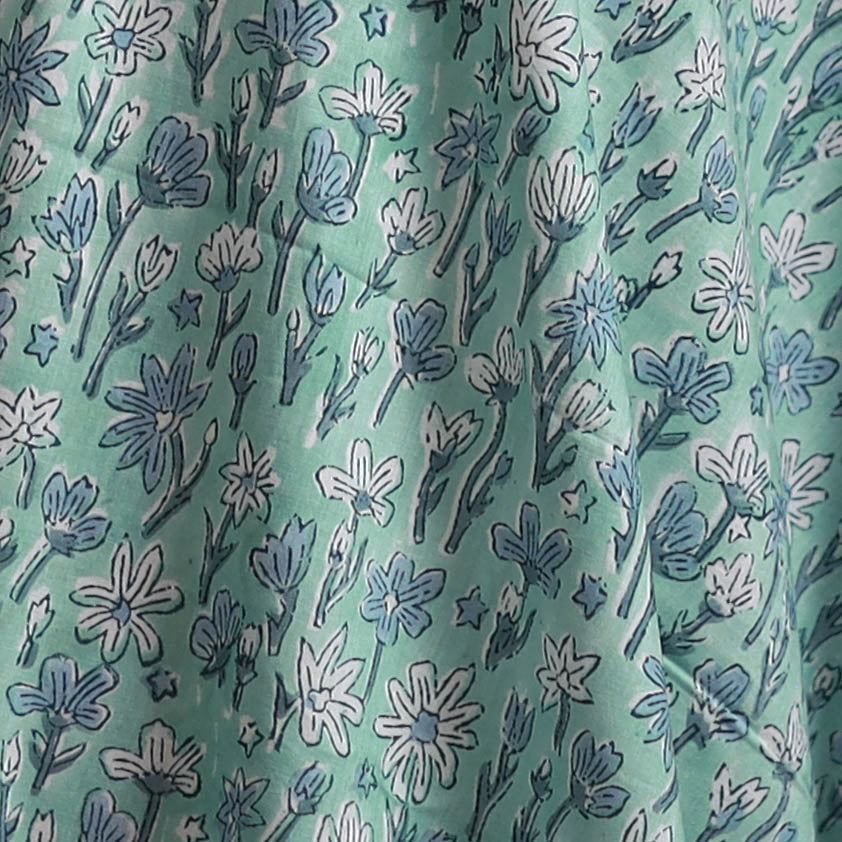 Sanganeri Hand Block Print Cotton Fabric 12