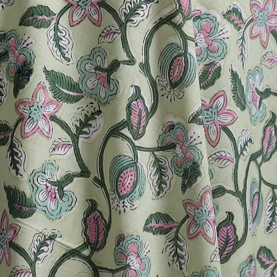 Sanganeri Hand Block Print Cotton Fabric 10