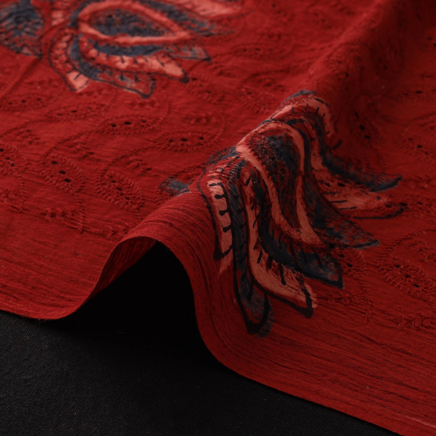 Ajrakh Hand Block Print Natural Dyed Cotton Hakoba Fabric 51