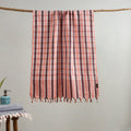 Pink- handloom fine cotton checks bath towel 28