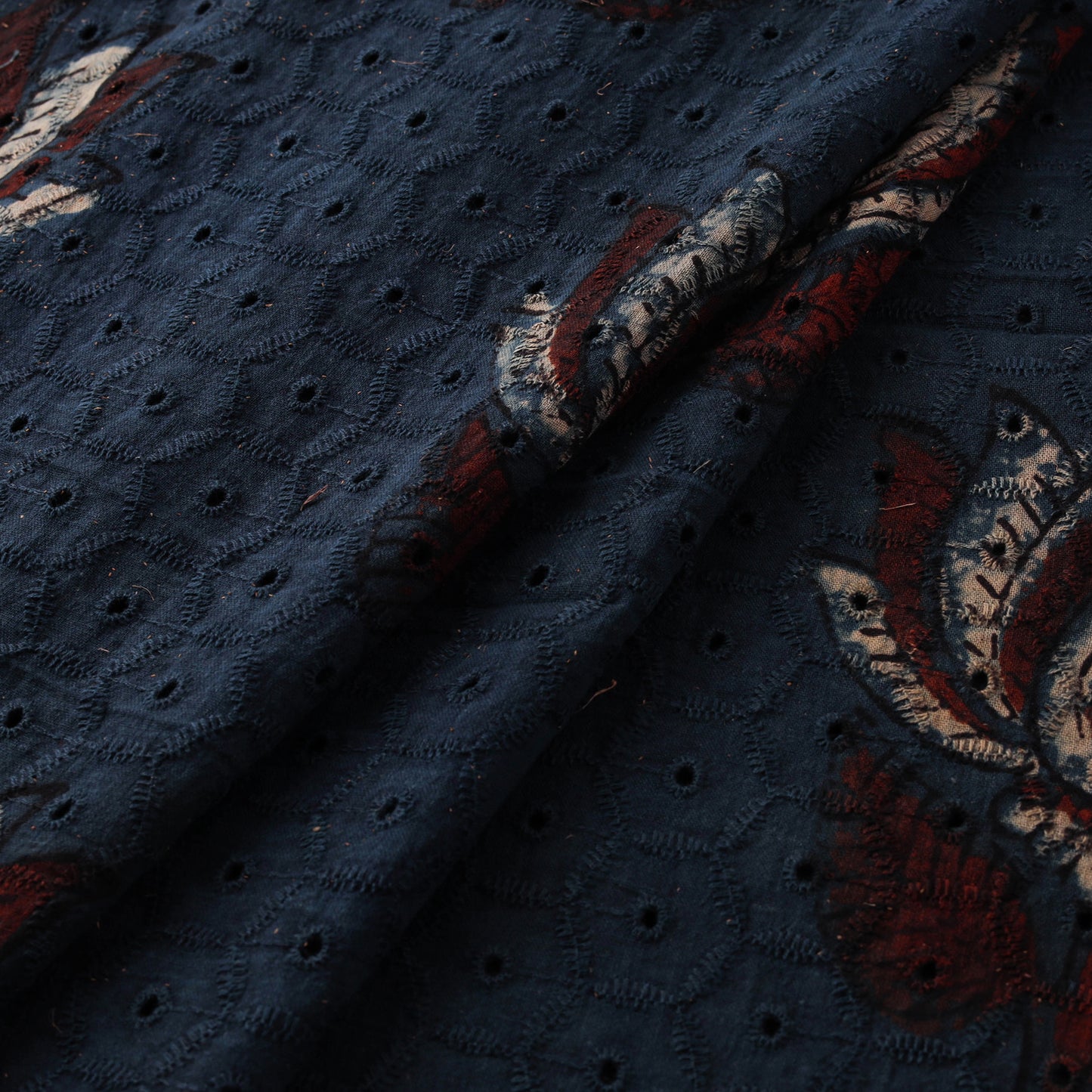 Ajrakh Hand Block Print Natural Dyed Cotton Hakoba Fabric 52