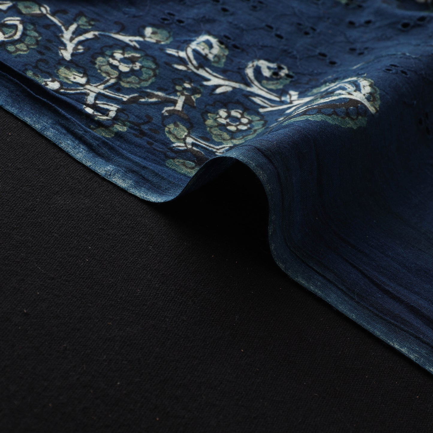 Hakoba Hand Block Ajrakh Print Natural Dyed Cotton Fabric  76