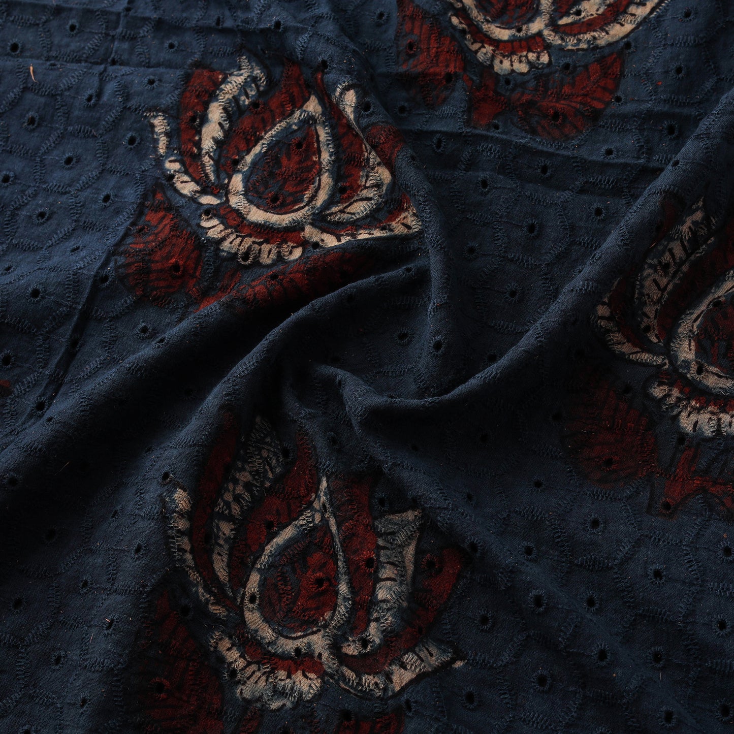Ajrakh Hand Block Print Natural Dyed Cotton Hakoba Fabric 52