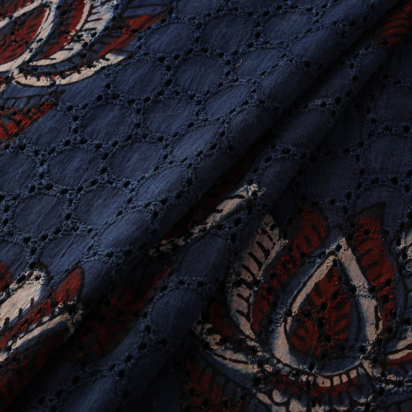 Ajrakh Hand Block Print Natural Dyed Cotton Hakoba Fabric 53