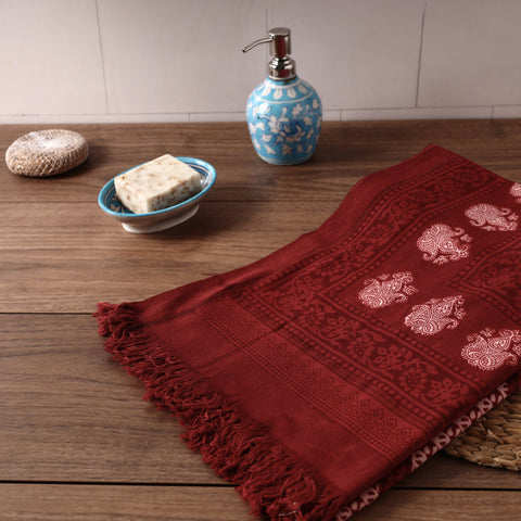 Block Printed Cotton Towel
