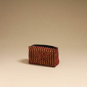 Red - handmade cotton toiletry pouch 04 - handcrafted