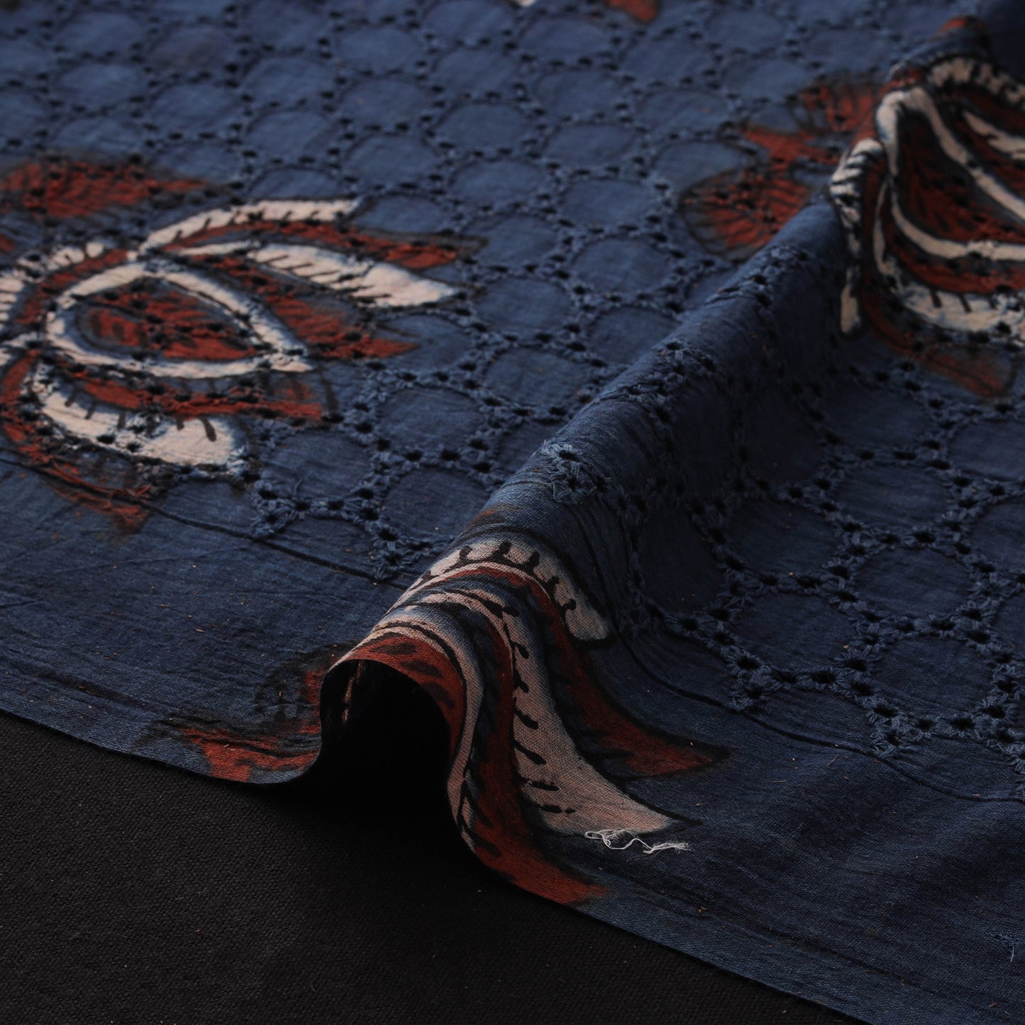 Ajrakh Hand Block Print Natural Dyed Cotton Hakoba Fabric 53
