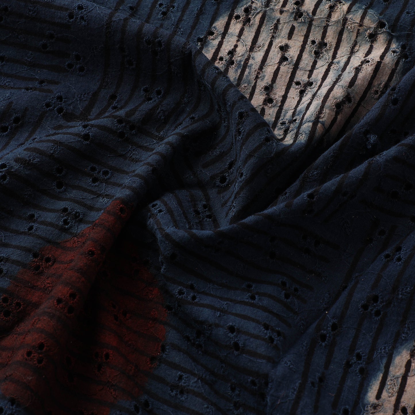 Hakoba Hand Block Ajrakh Print Natural Dyed Cotton Fabric  79