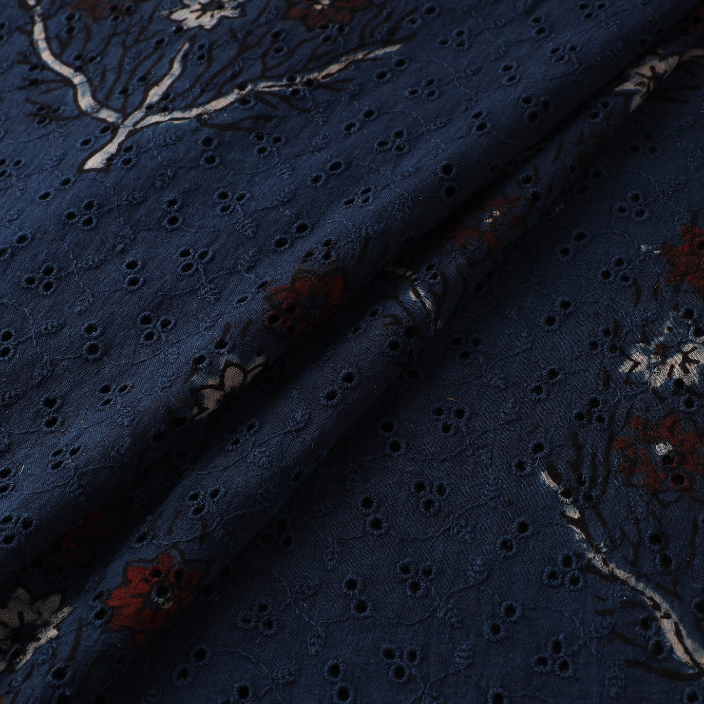 Hakoba Hand Block Ajrakh Print Natural Dyed Cotton Fabric  80