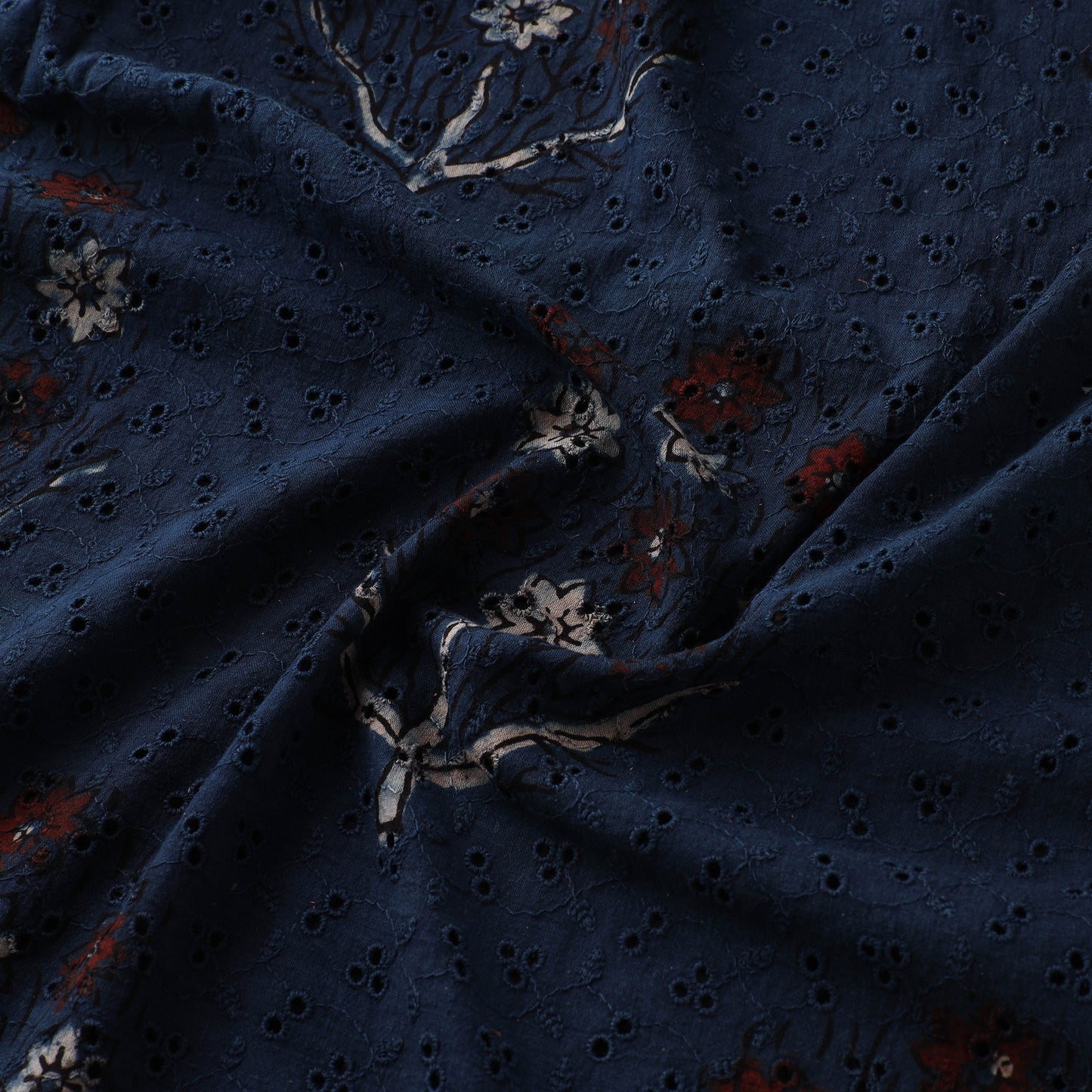 Hakoba Hand Block Ajrakh Print Natural Dyed Cotton Fabric  80