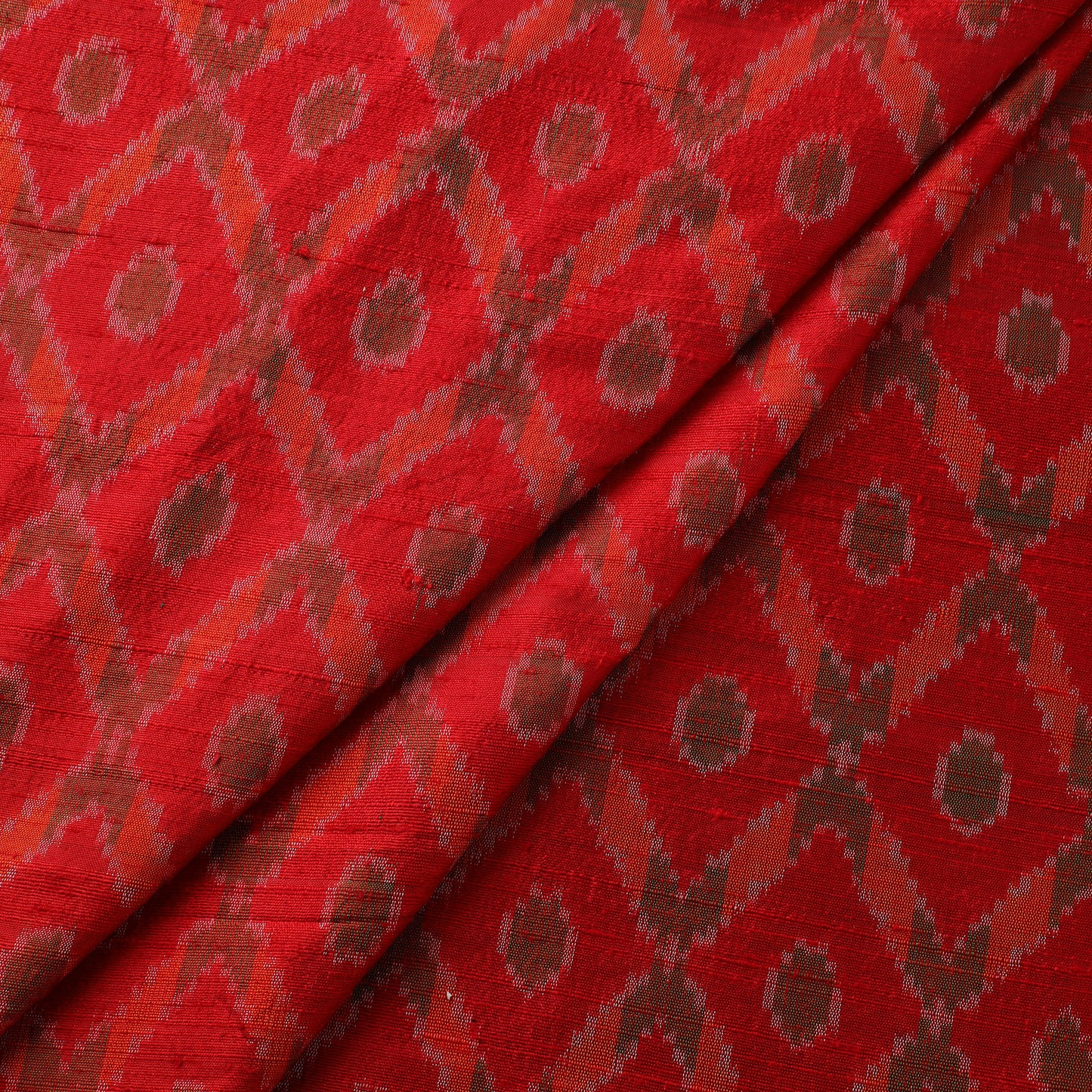 Pochampally Ikat Pure Handloom Raw Silk Fabric 02