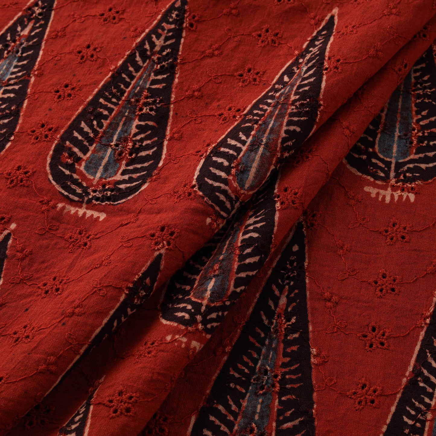 Ajrakh Hand Block Print Natural Dyed Cotton Hakoba Fabric 61