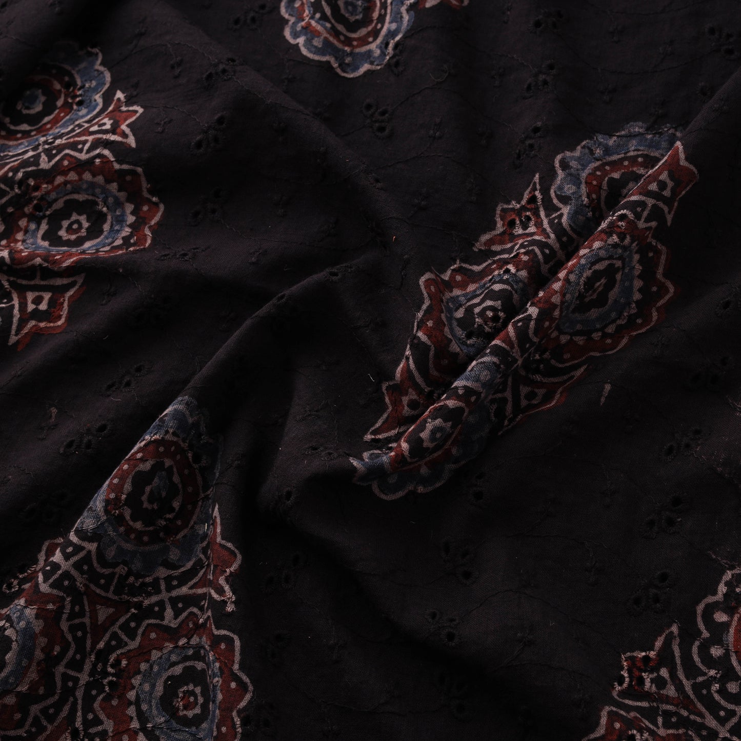 Ajrakh Hand Block Print Natural Dyed Cotton Hakoba Fabric 62