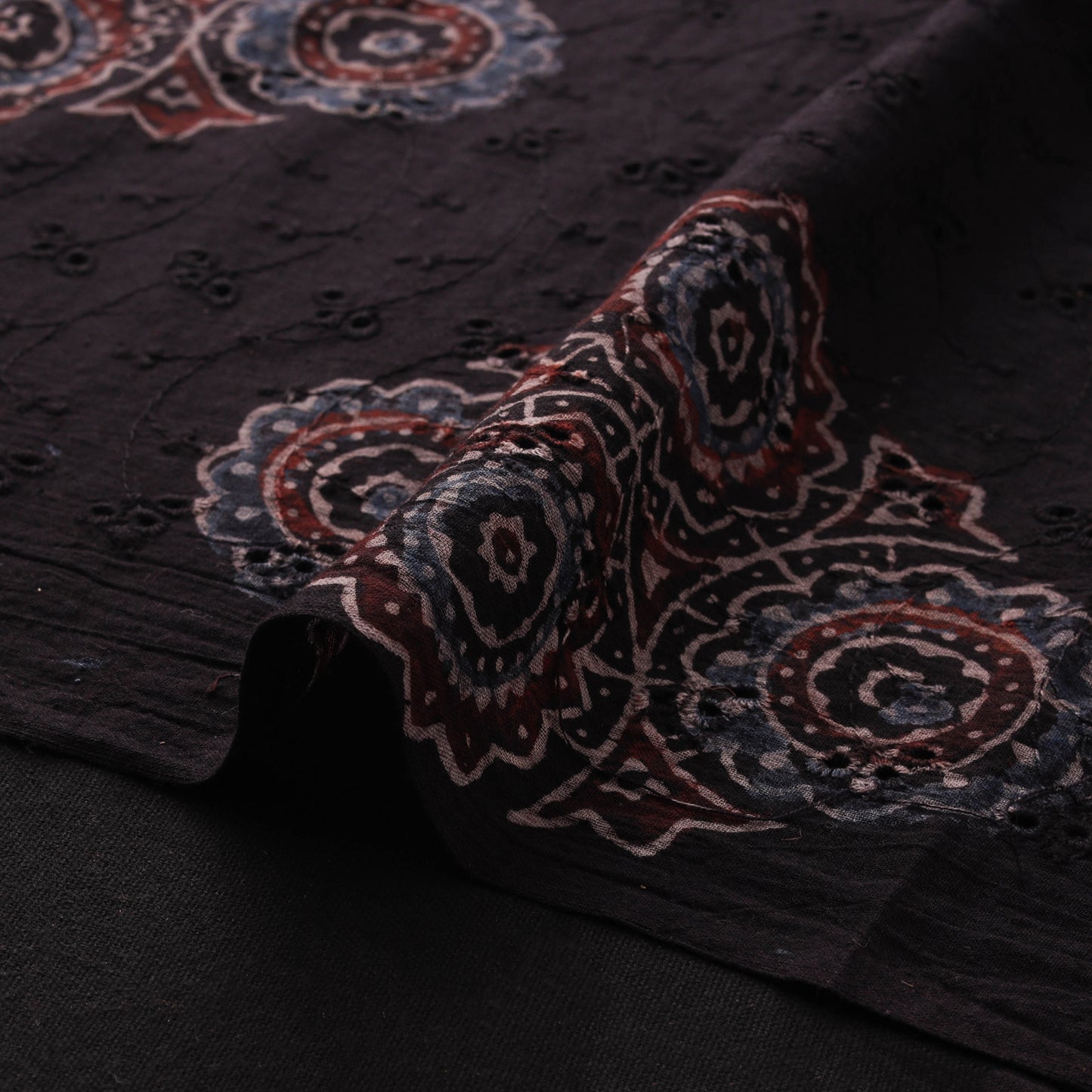 Ajrakh Hand Block Print Natural Dyed Cotton Hakoba Fabric 62