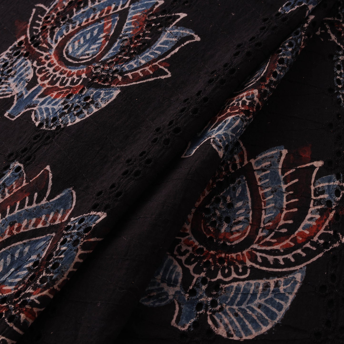 Ajrakh Hand Block Print Natural Dyed Cotton Hakoba Fabric 63