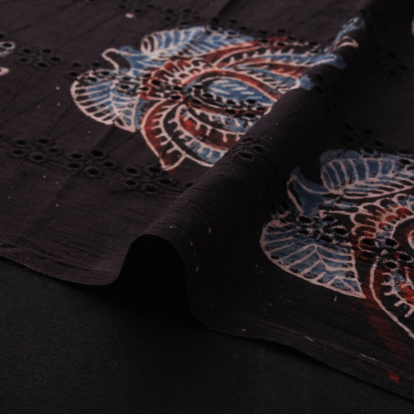 Ajrakh Hand Block Print Natural Dyed Cotton Hakoba Fabric 63
