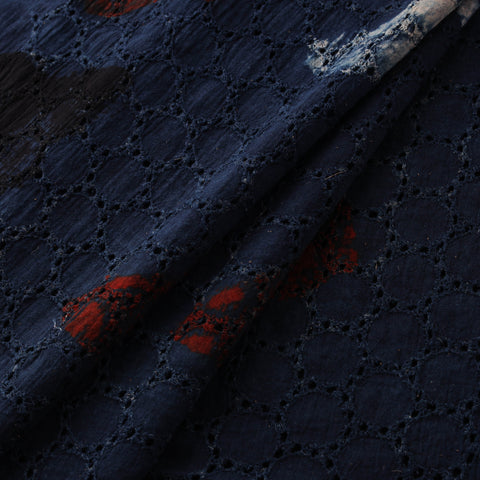 Blue - Ajrakh Hand Block Print Natural Dyed Cotton Hakoba Fabric 64