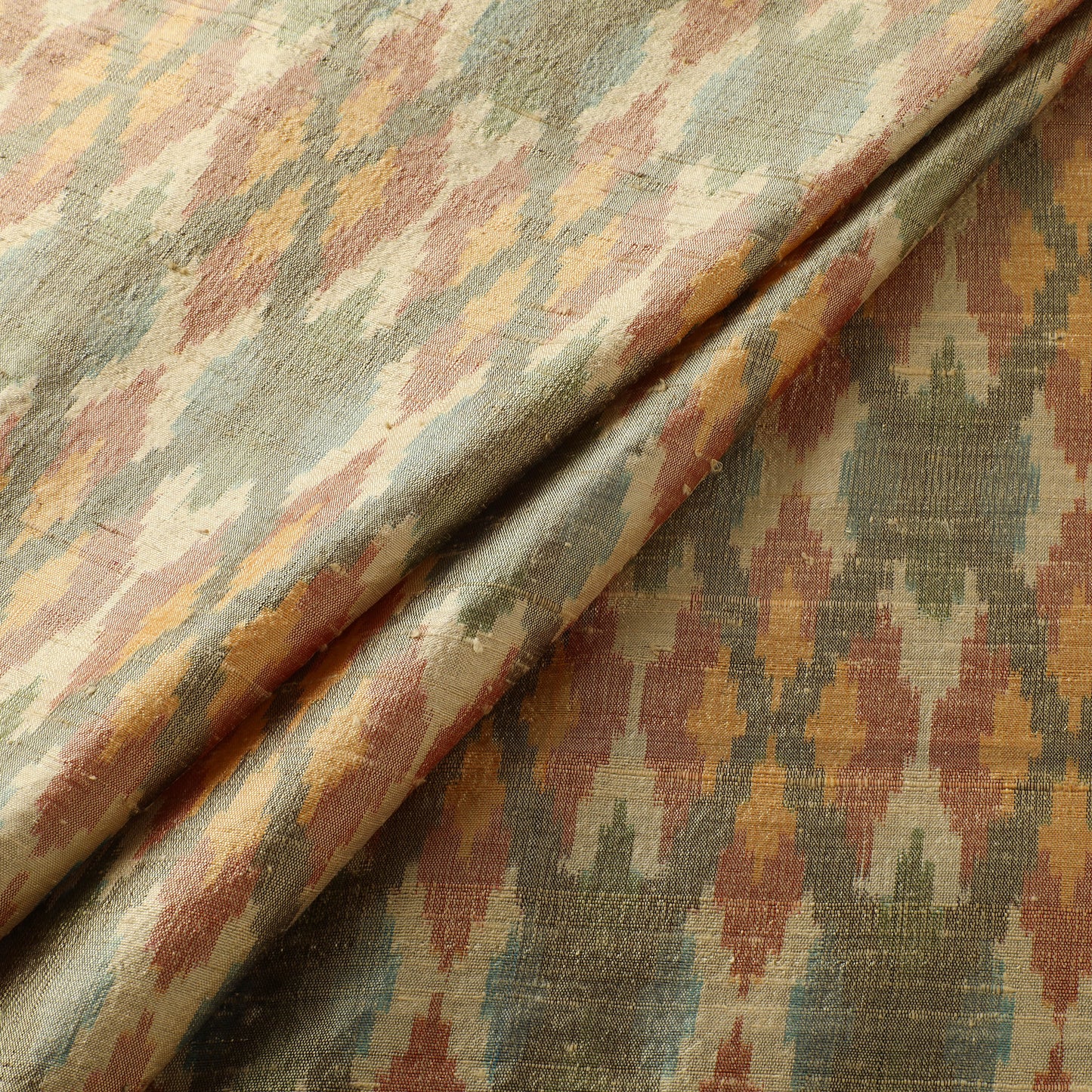 Pochampally Ikat Pure Handloom Raw Silk Fabric 06