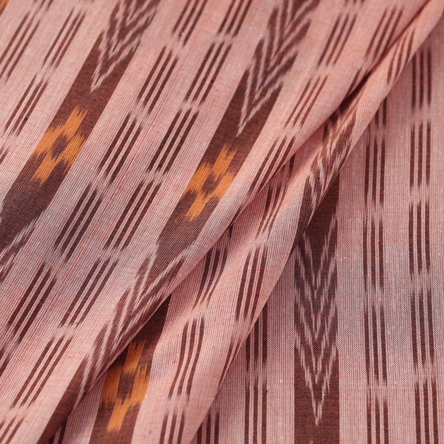 Peach - Sambalpuri Ikat Weave Handloom Cotton Fabric