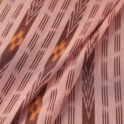 Peach - Sambalpuri Ikat Weave Handloom Cotton Fabric
