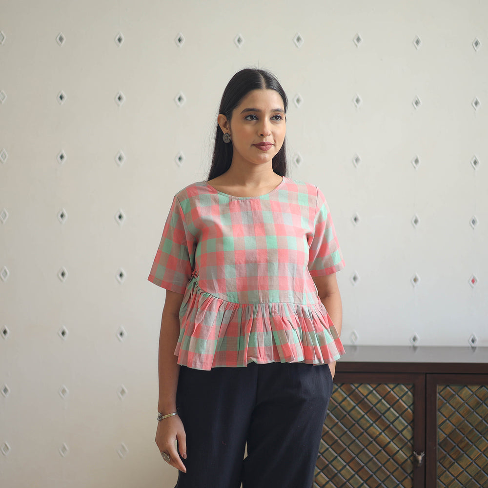 Multicolor - Handwoven Cotton Asymmetric Top 10